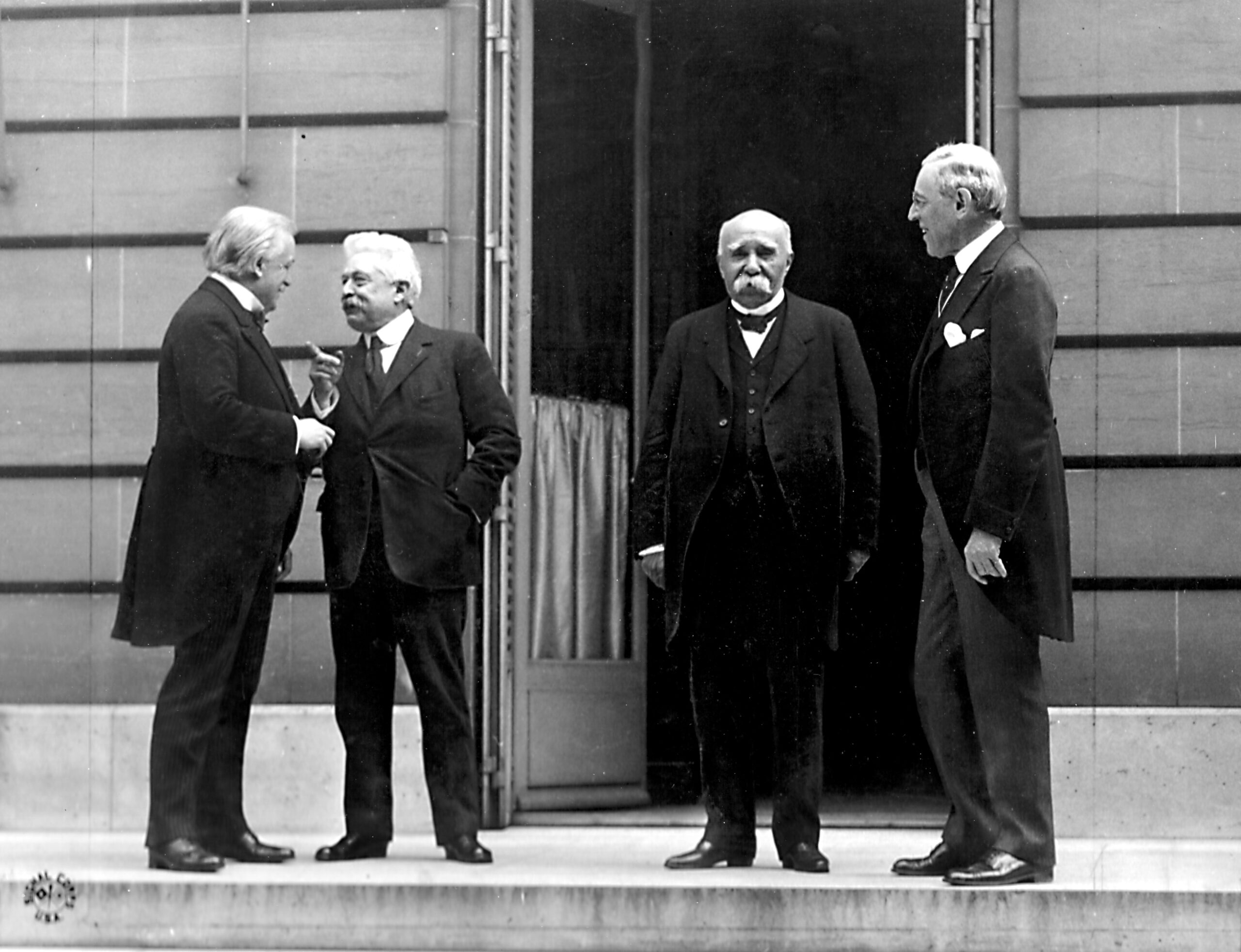 On May 27, 1919, the leaders of the "Big Four" gathered at the Paris Peace Conference to reshape the world after World War I. Pictured from left to right are David Lloyd George of the United Kingdom, Vittorio Orlando of Italy, Georges Clemenceau of France, and Woodrow Wilson of the United States. These pivotal figures played crucial roles in drafting the Treaty of Versailles, aiming to secure a lasting peace. Interestingly, despite their collaborative efforts, Italy's Vittorio Orlando walked out of the conference in protest before the treaty was signed, dissatisfied with the territorial rewards Italy received.