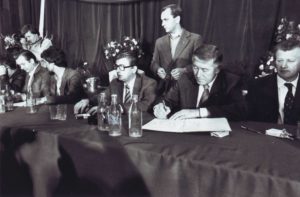 Signing the August Agreement in Gdańsk, Szczecin, Jastrzębie Zdrój and Dąbrowa Górnicza – Dąbrowa Górnicza; Huta Katowice
